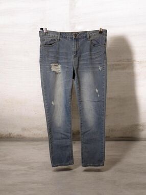 Blue Faith 14 Vintage Distressed Tapered Jeans